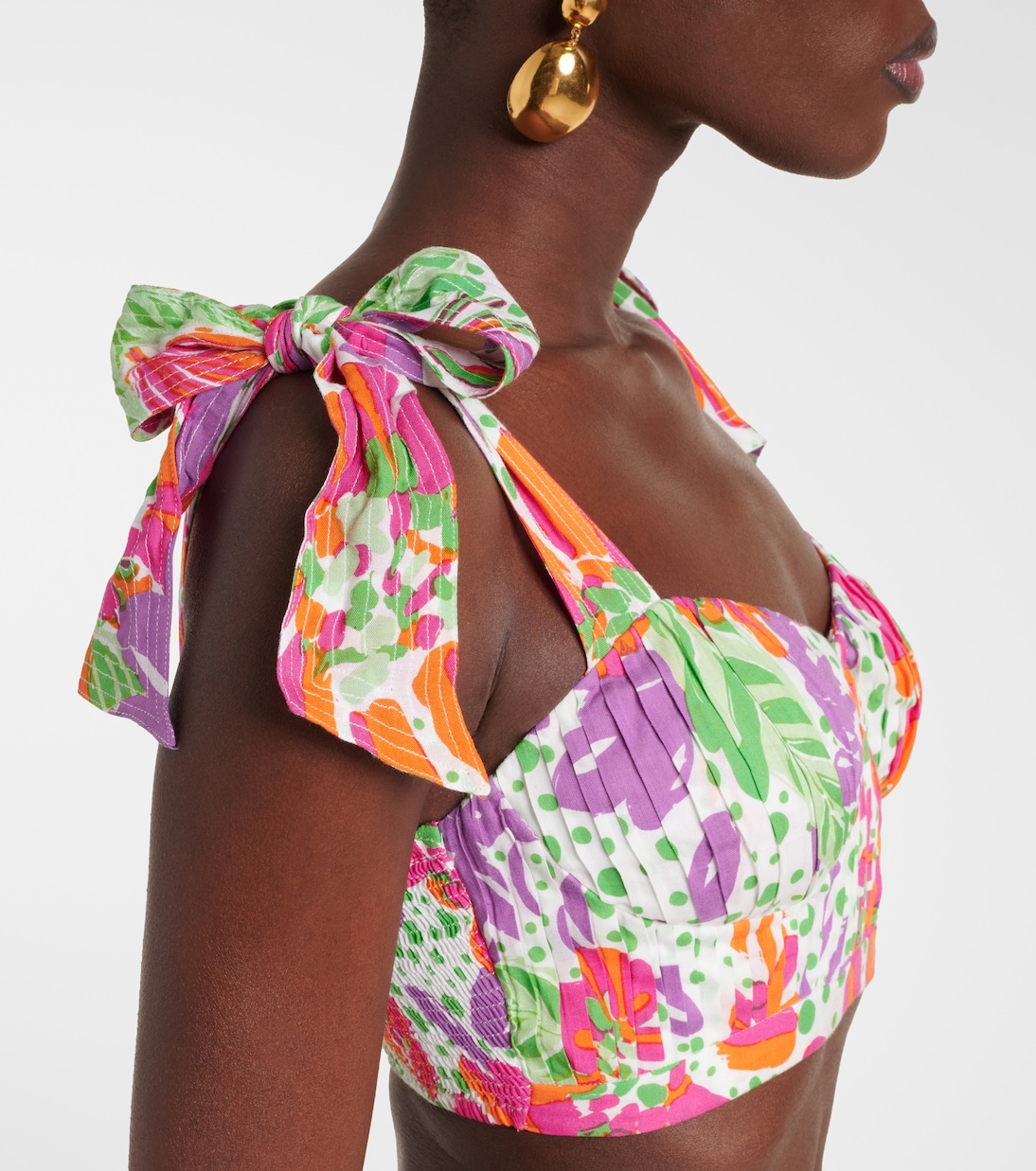 Crop top Carla con cuello halter | Poupette St Barth