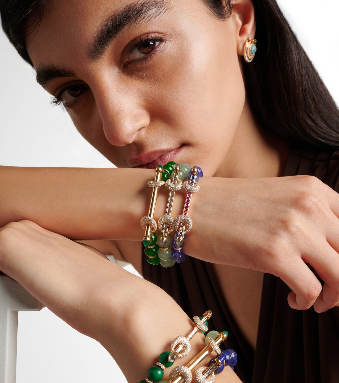 Bracciali in oro rosa 18kt ANANYA Chakra con gemme preziose per uno stile giovane e unico