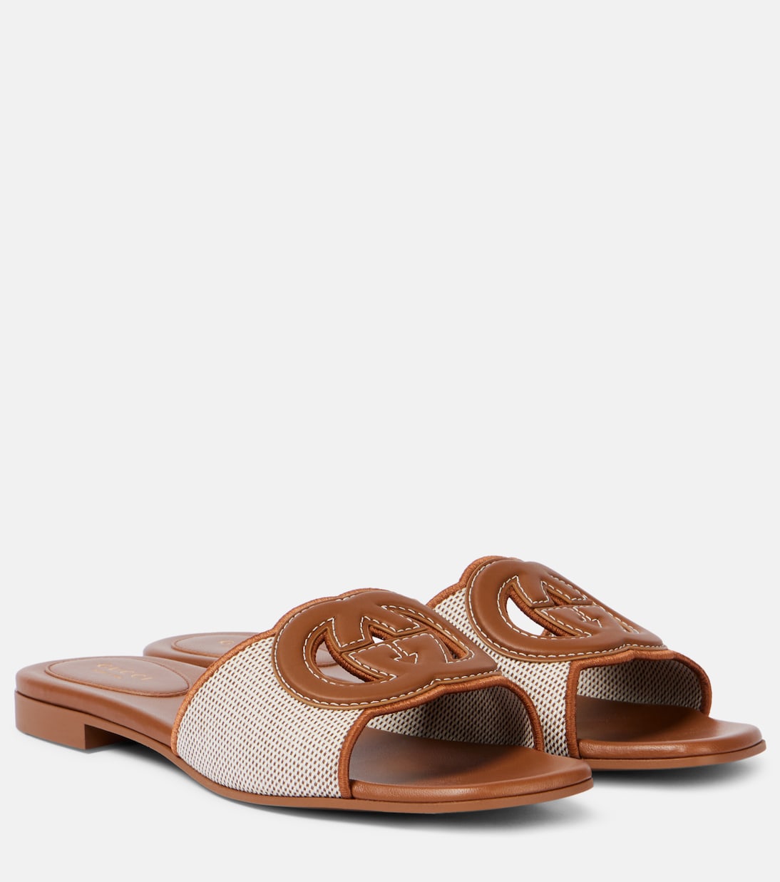 Pantoletten Interlocking G mit Leder | Gucci