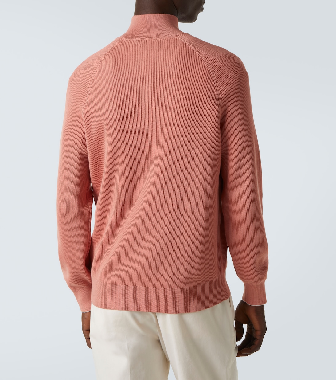 Pullover in cotone con zip corta | Brunello Cucinelli