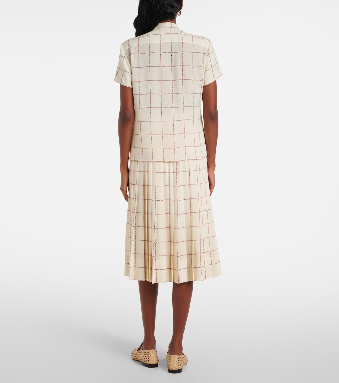 Camisa Febe de seda a cuadros  | Loro Piana