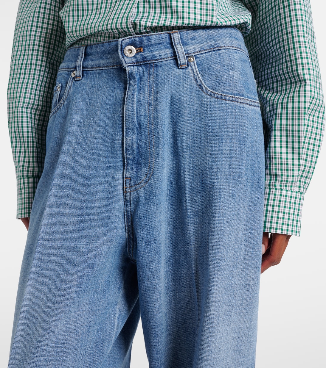 Jeans a gamba larga con logo | Miu Miu