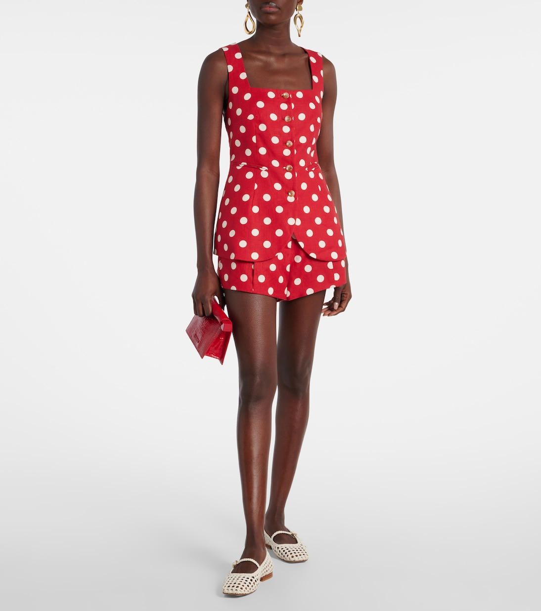 Shorts Rosalie in lino a pois | Posse