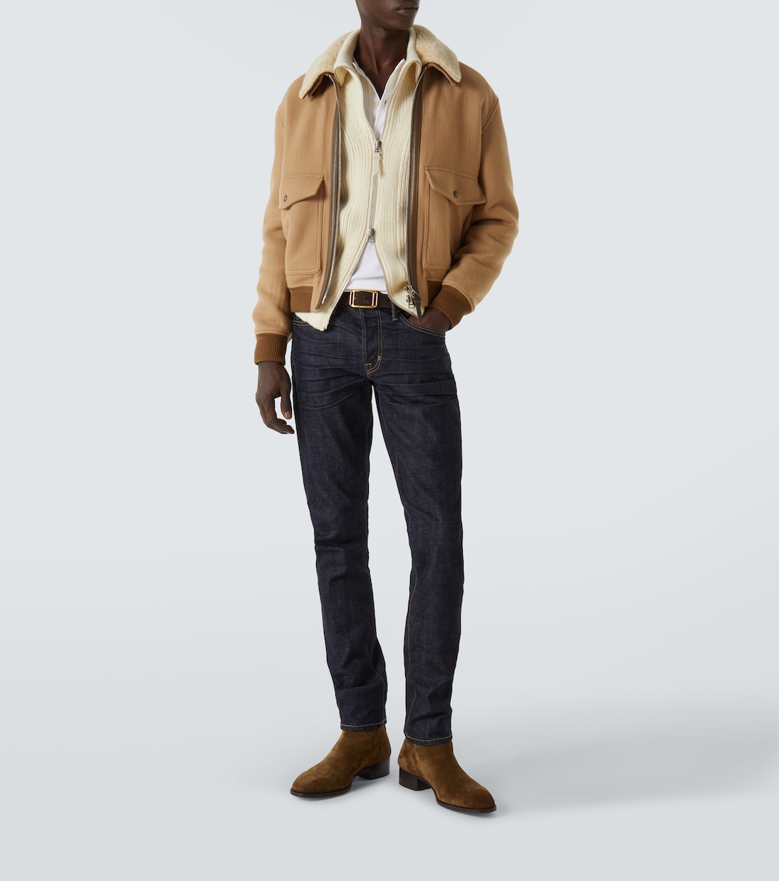 Wool and mohair zip-up sweater | Tom Ford