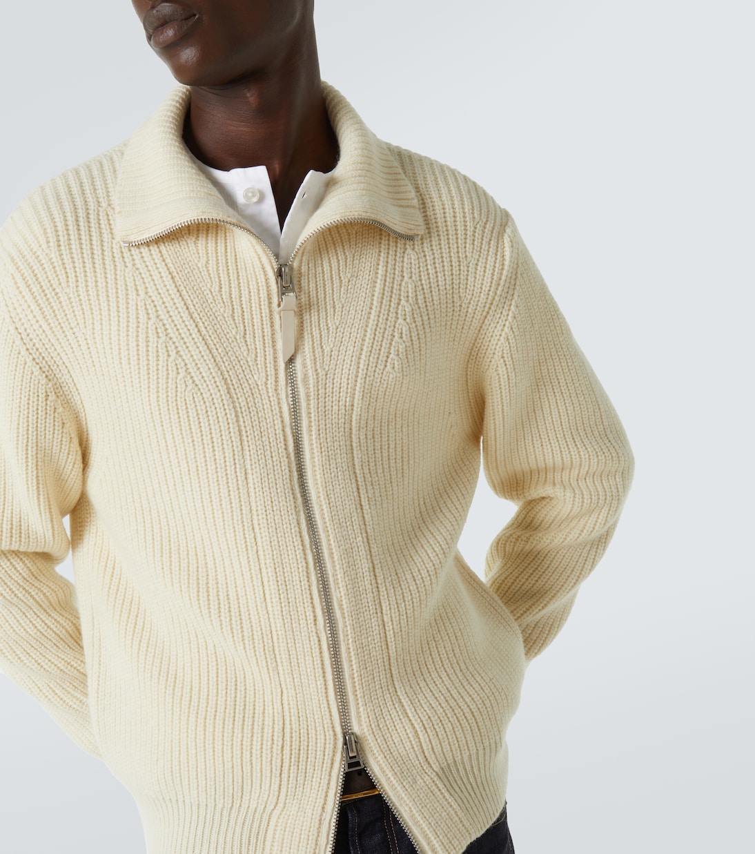 Wool and mohair zip-up sweater | Tom Ford