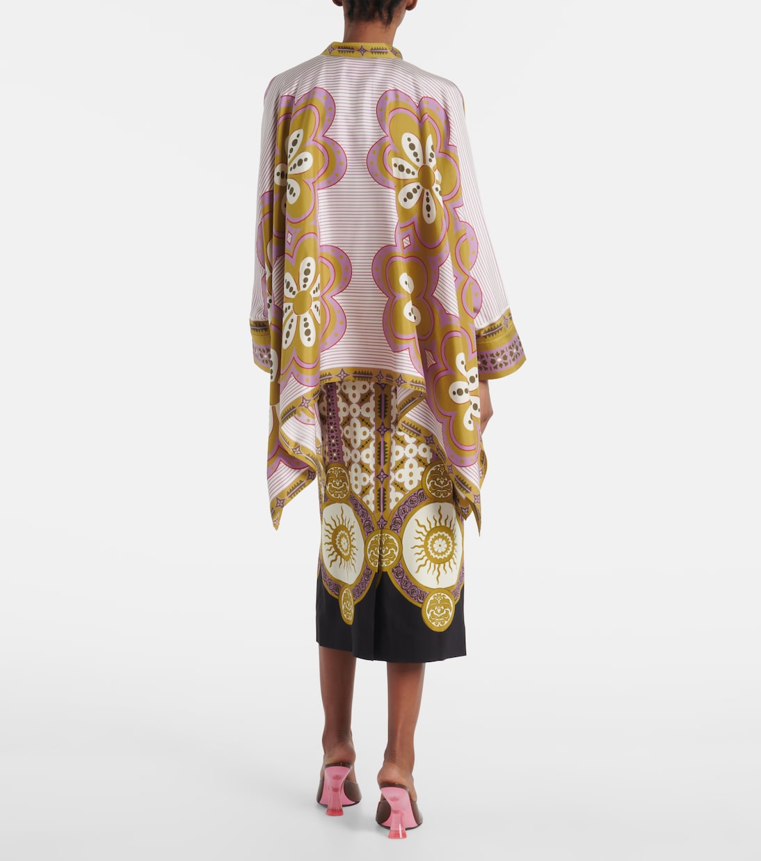 Foulard printed silk twill shirt | La DoubleJ