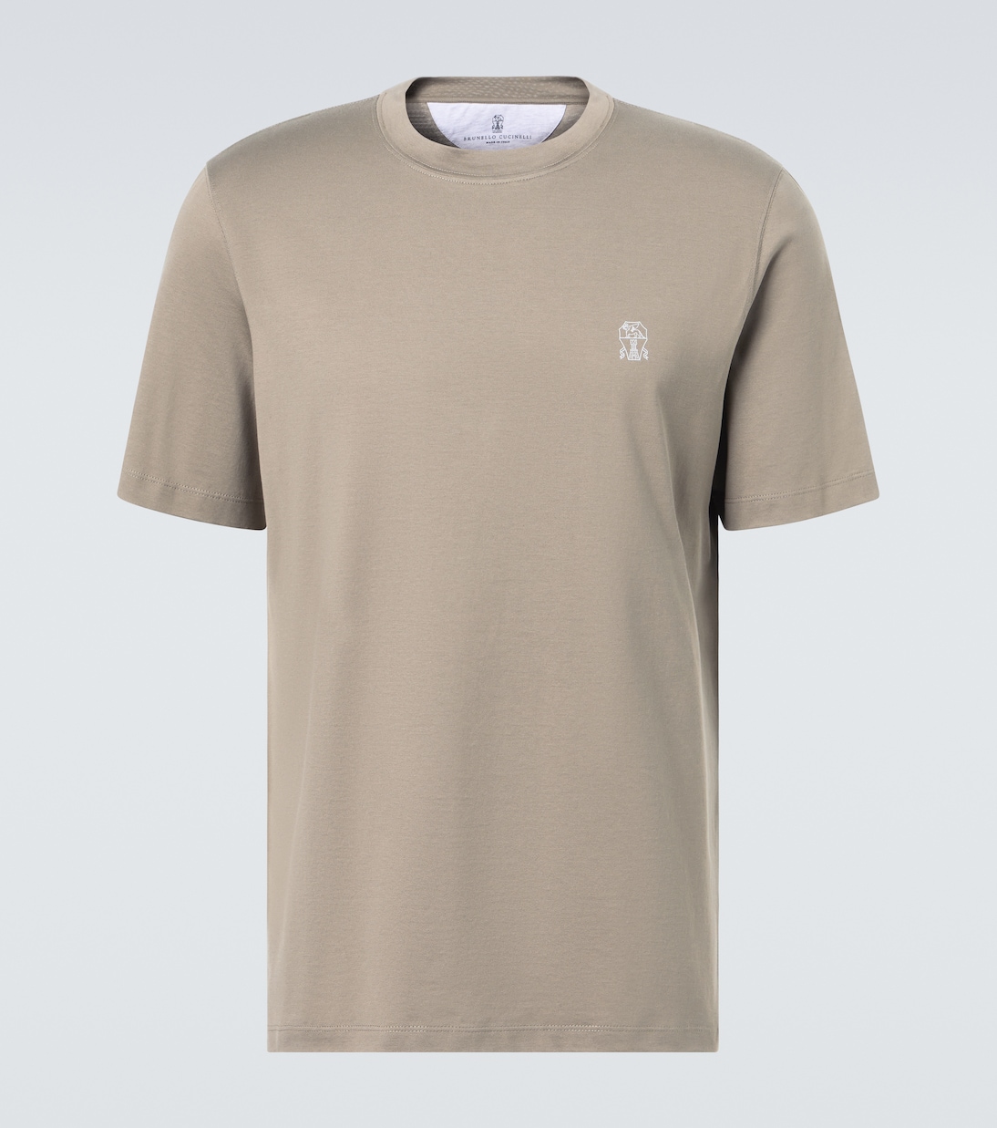 T-shirt in jersey di cotone con logo | Brunello Cucinelli
