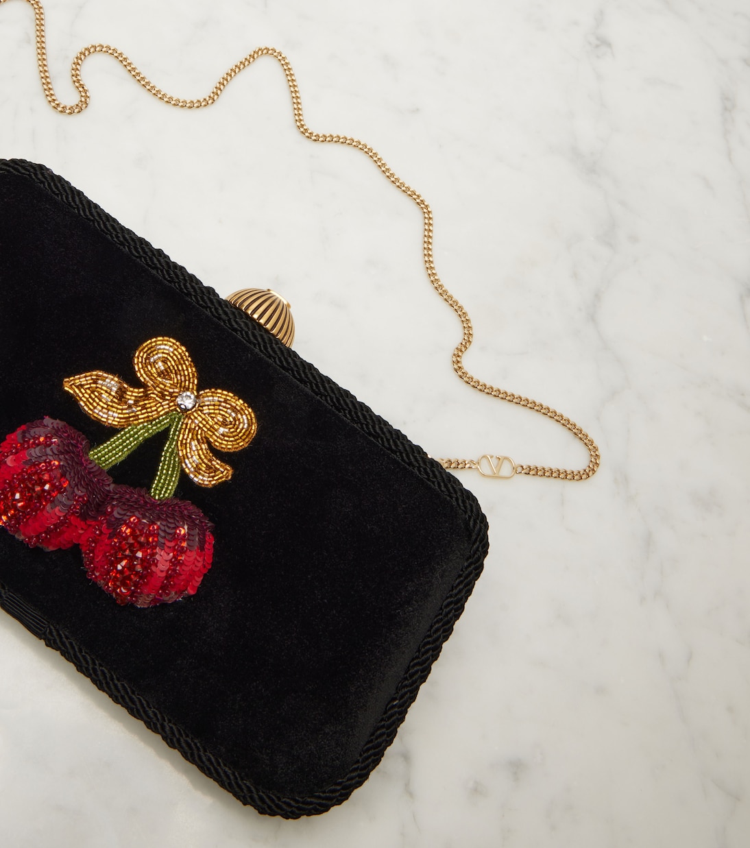 Carry Secrets Mini embellished velvet clutch | Valentino Garavani