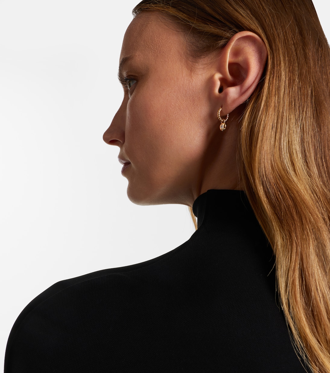 Ohrringe Petite Cable aus 18kt Gelbgold mit Diamanten | David Yurman