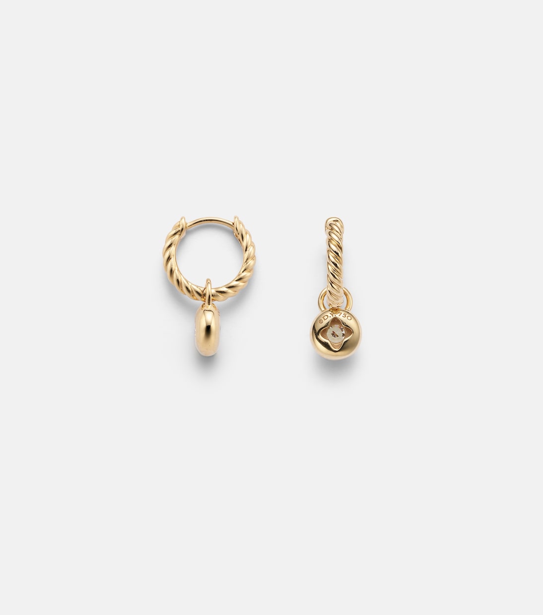 Ohrringe Petite Cable aus 18kt Gelbgold mit Diamanten | David Yurman