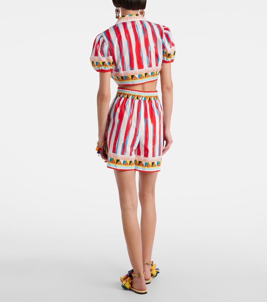 Camisa cropped de algodón a rayas | Dolce&Gabbana