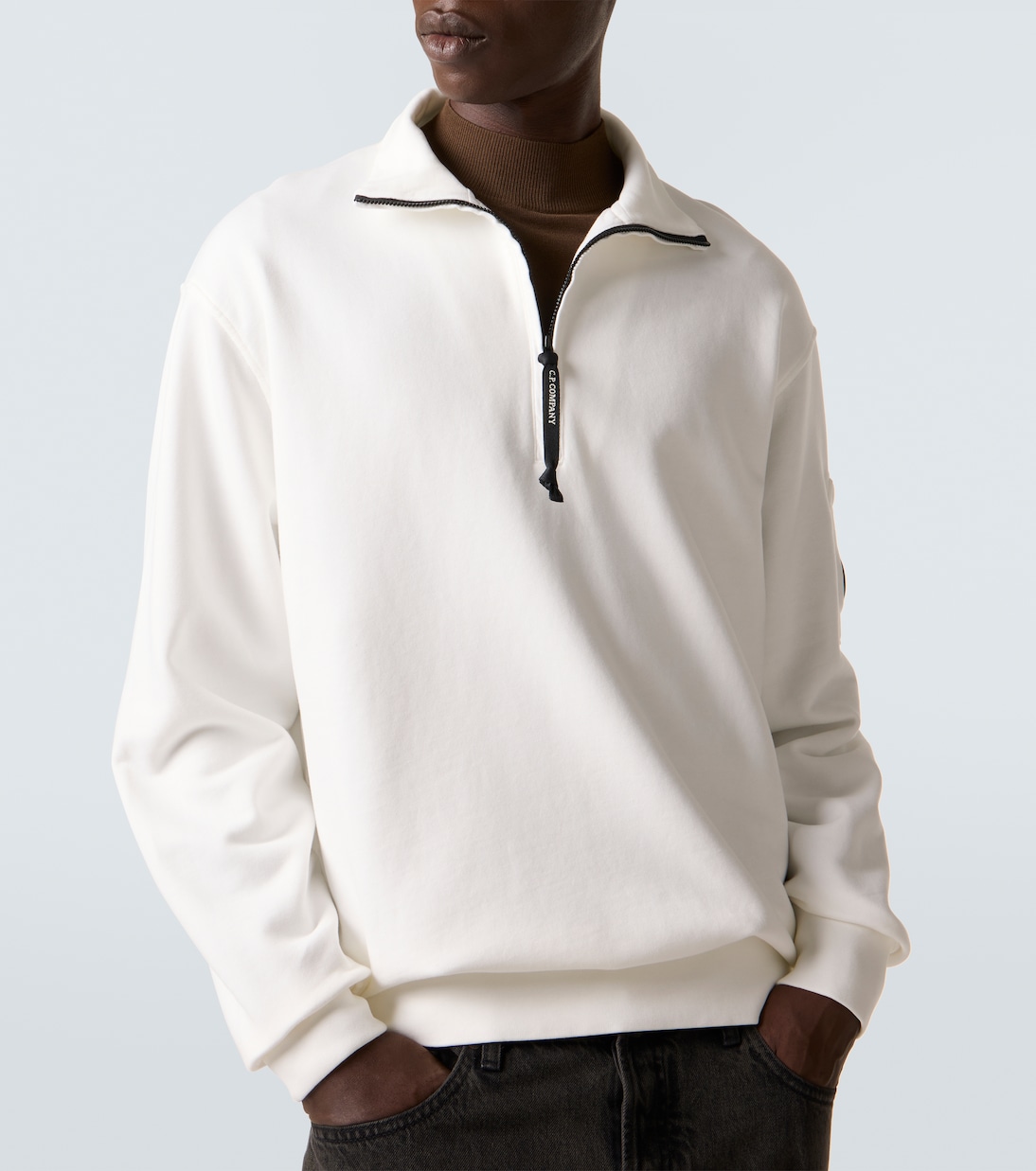 Sudadera Lens de algodón con cremallera parcial  | C.P. Company