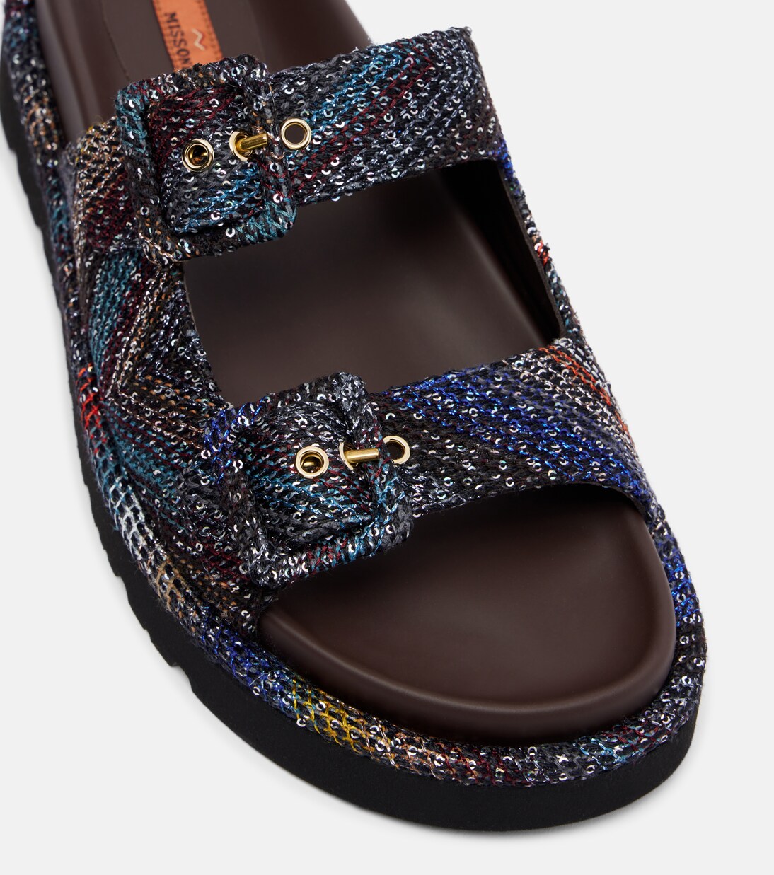 Zigzag sequined leather sandals | Missoni