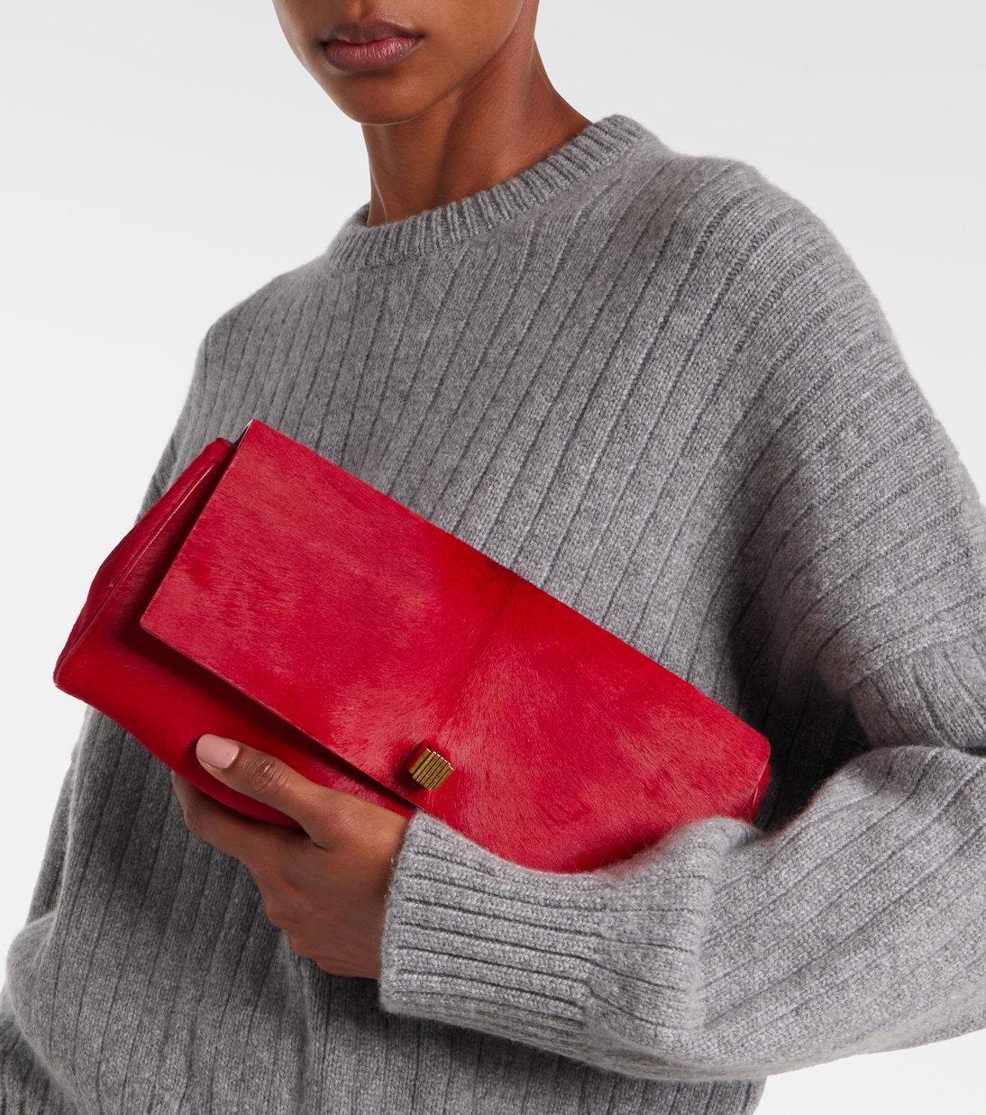 Audrey calf hair clutch | Khaite