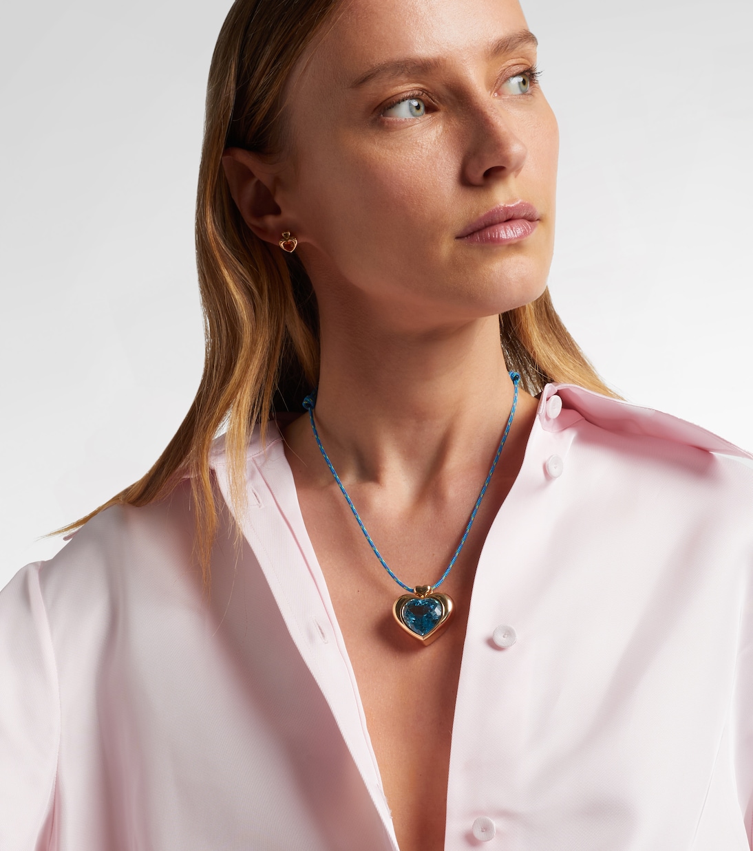 Halskette Cupid's Big Heart aus 14kt Gelbgold mit Topas | Roxanne First