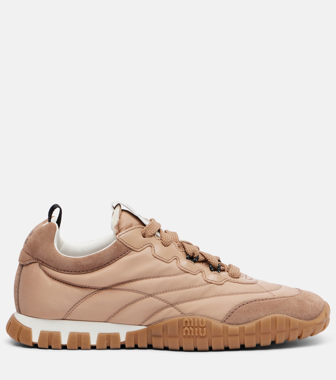 Suede-trimmed sneakers | Miu Miu