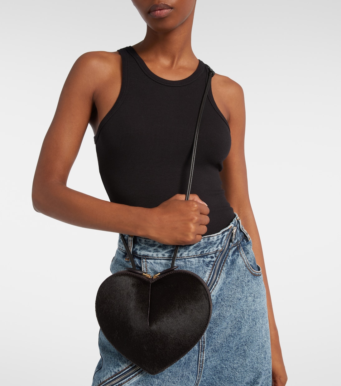 Le Cœur calf hair shoulder bag | Alaïa