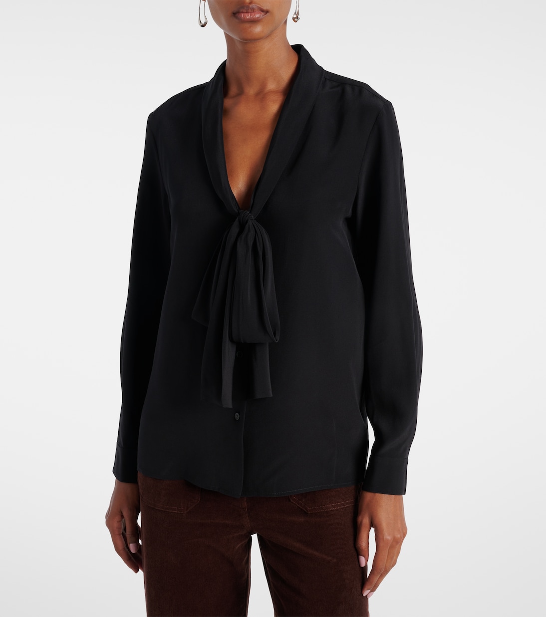 Angelique bow-detail silk blouse | Nili Lotan