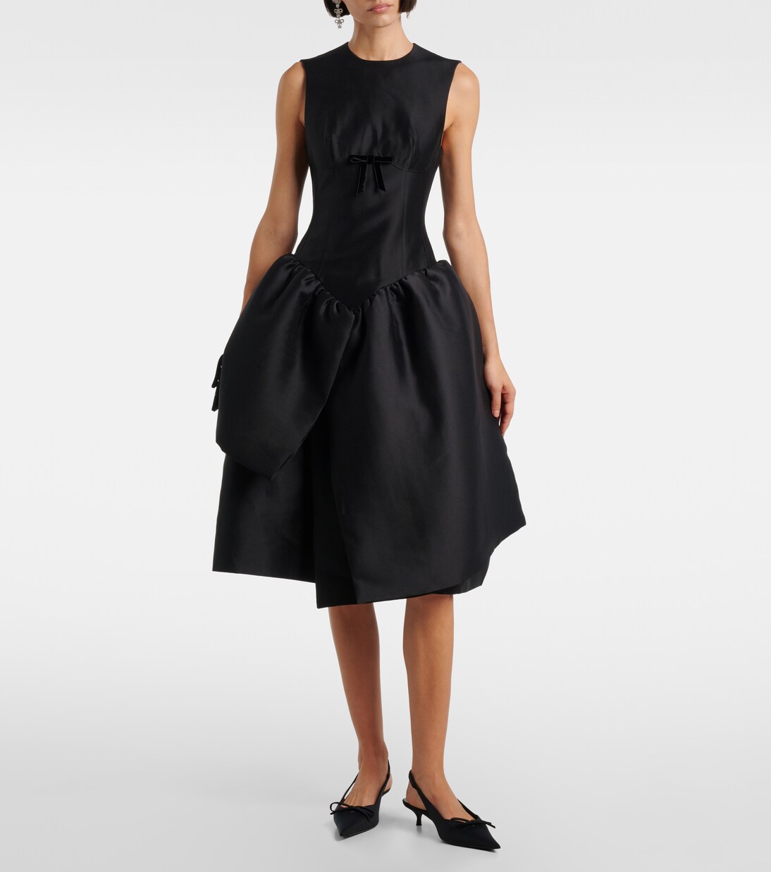 Bow-detail midi dress  | Shushu/Tong