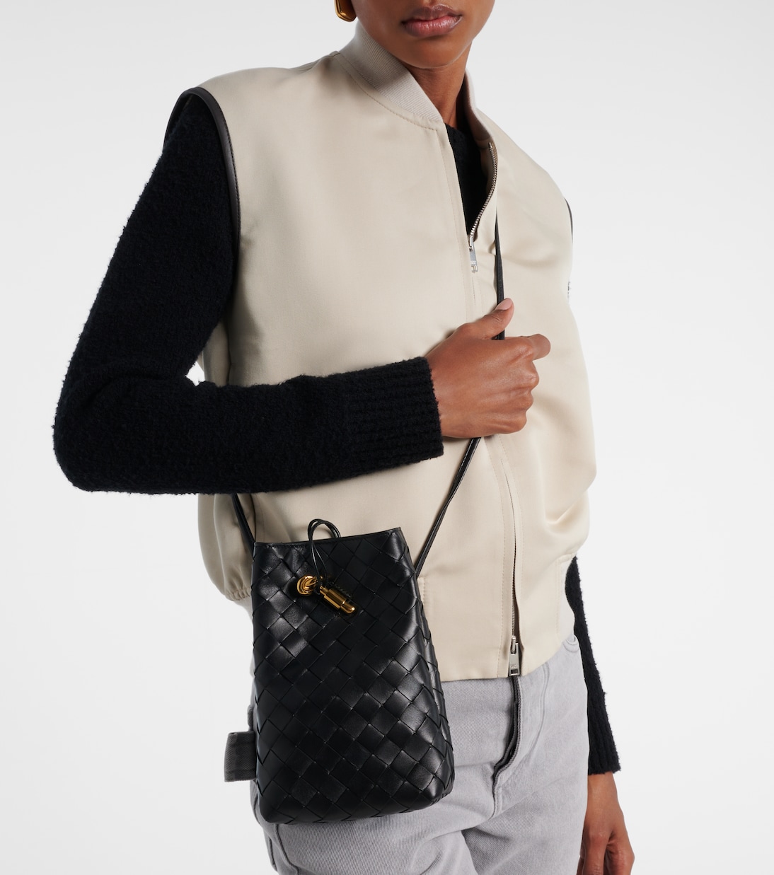 Jodie Intrecciato Mini leather shoulder bag | Bottega Veneta