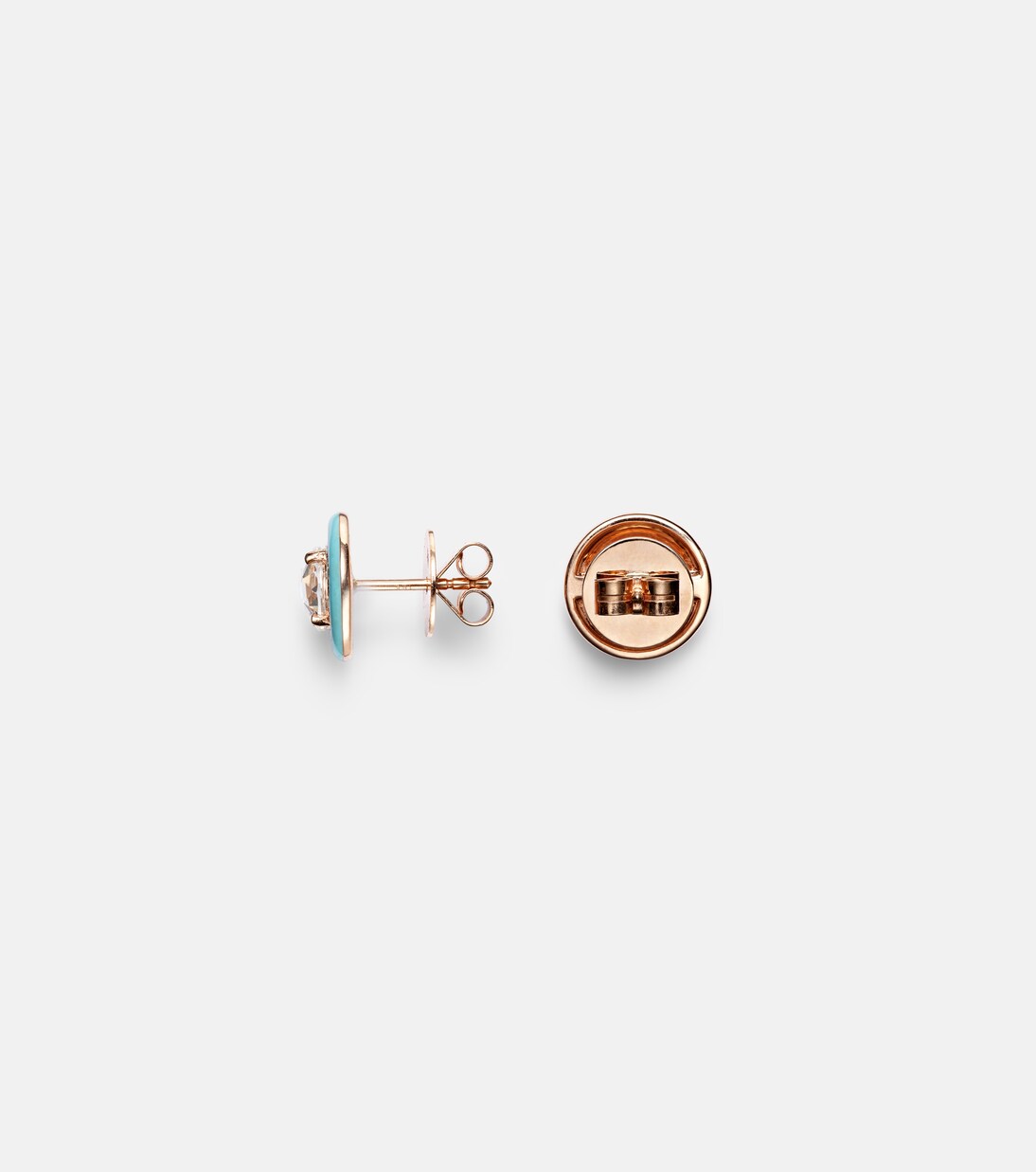 18kt rose gold and enamel earrings with diamonds | Kamyen