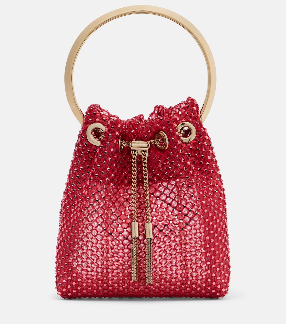 Bon Bon Small embellished satin bucket bag | Jimmy Choo