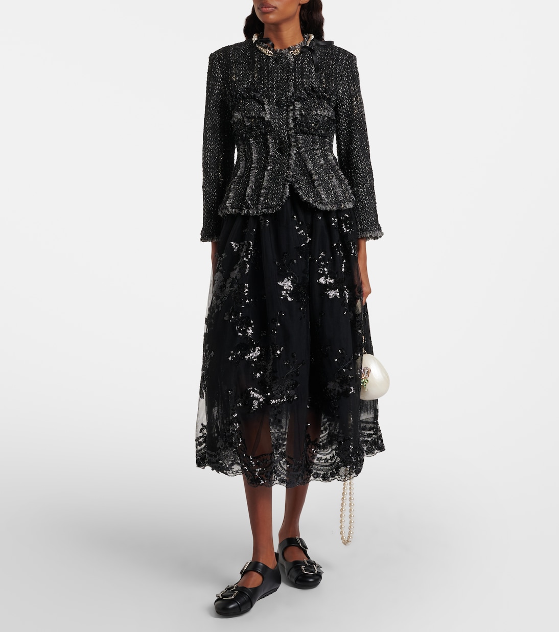 亮片中长半身裙 | Simone Rocha