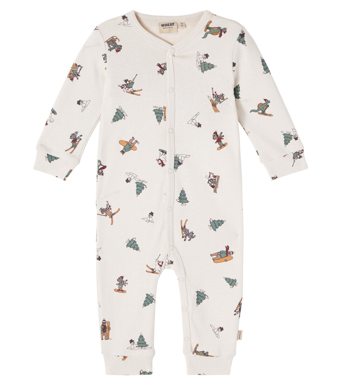 Baby Bendji printed cotton playsuit | Wheat