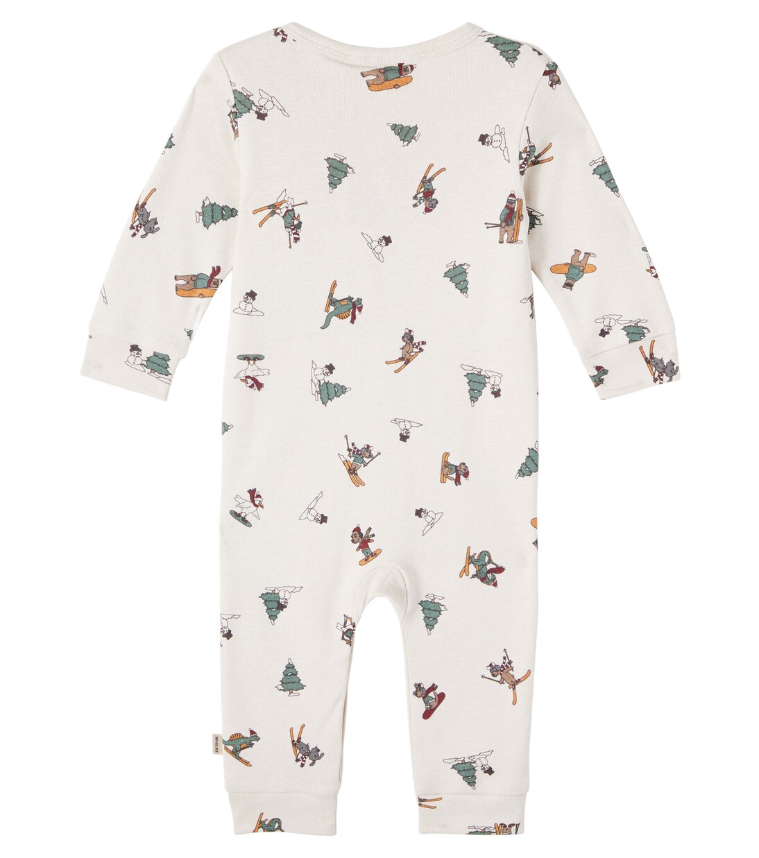 Baby Bendji printed cotton playsuit | Wheat