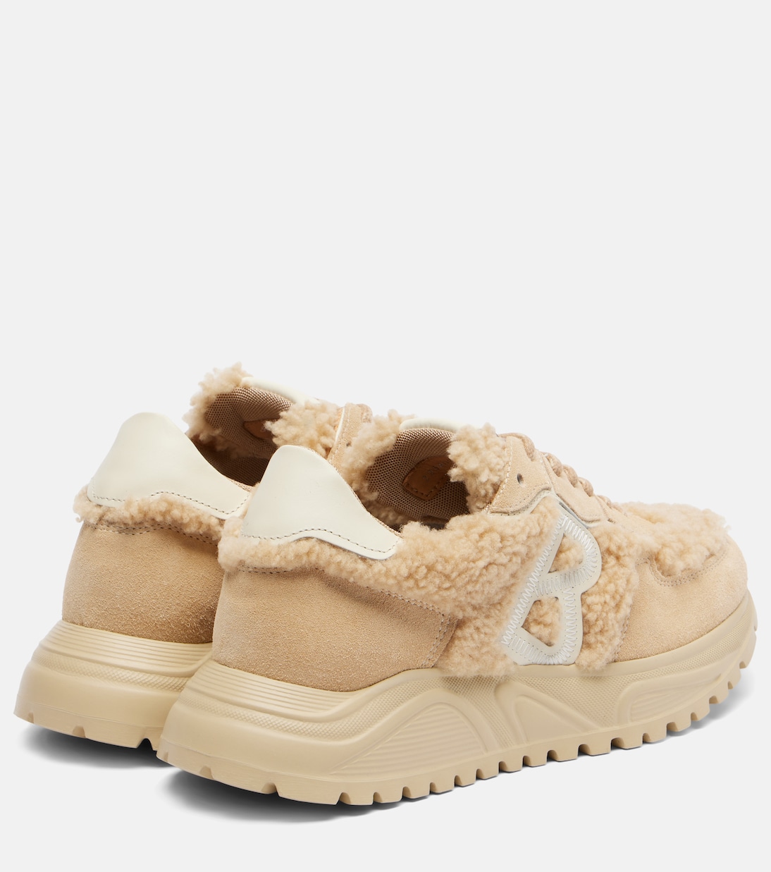 Malaga 27 suede-trimmed shearling platform sneakers | Bogner