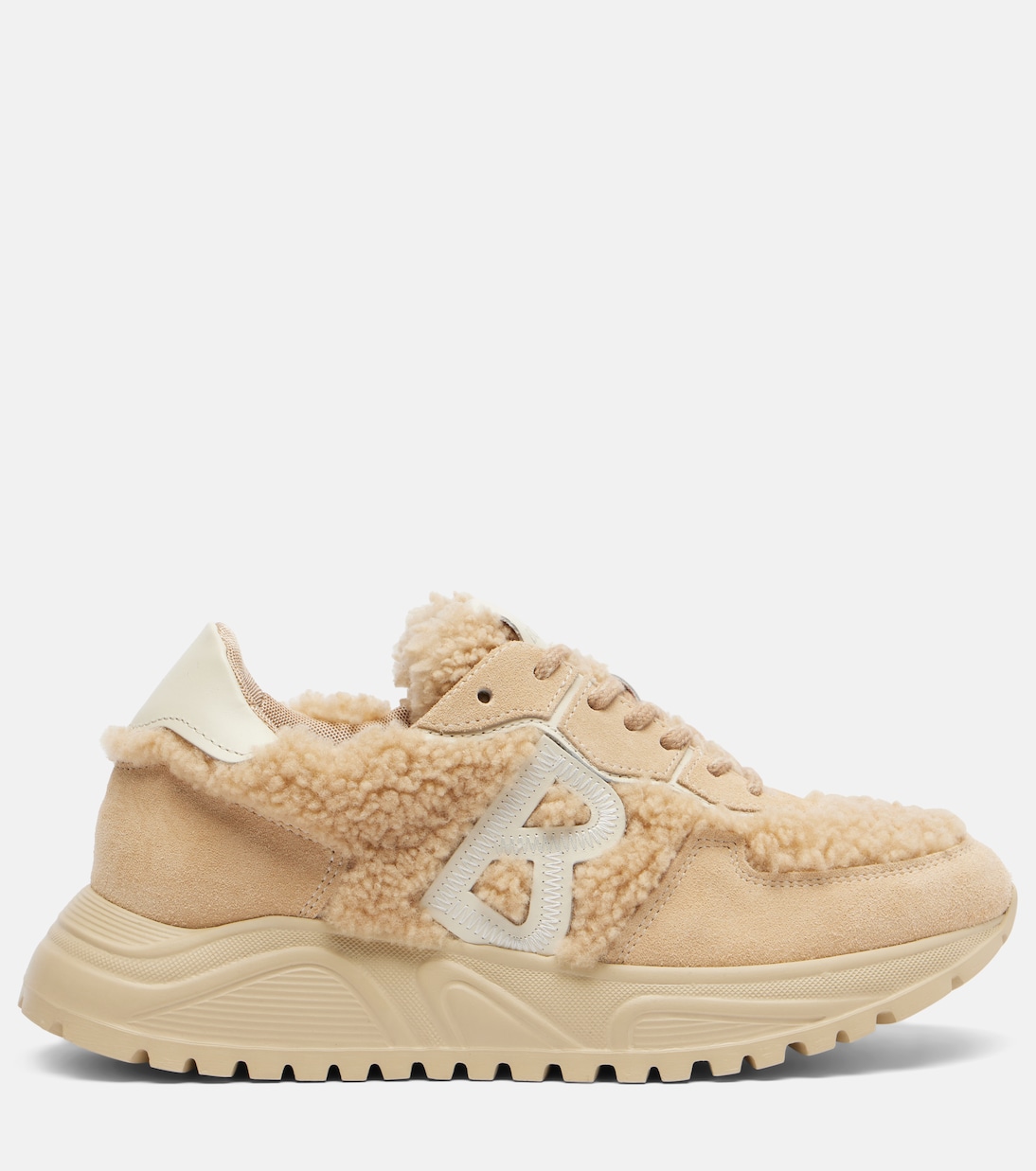 Malaga 27 suede-trimmed shearling platform sneakers | Bogner