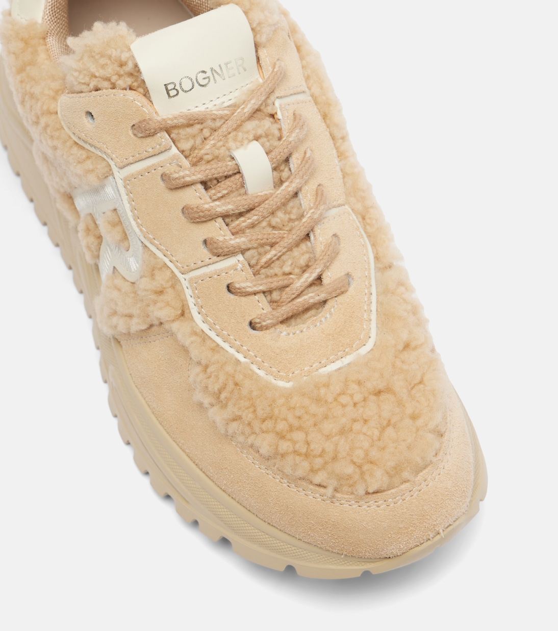Malaga 27 suede-trimmed shearling platform sneakers | Bogner