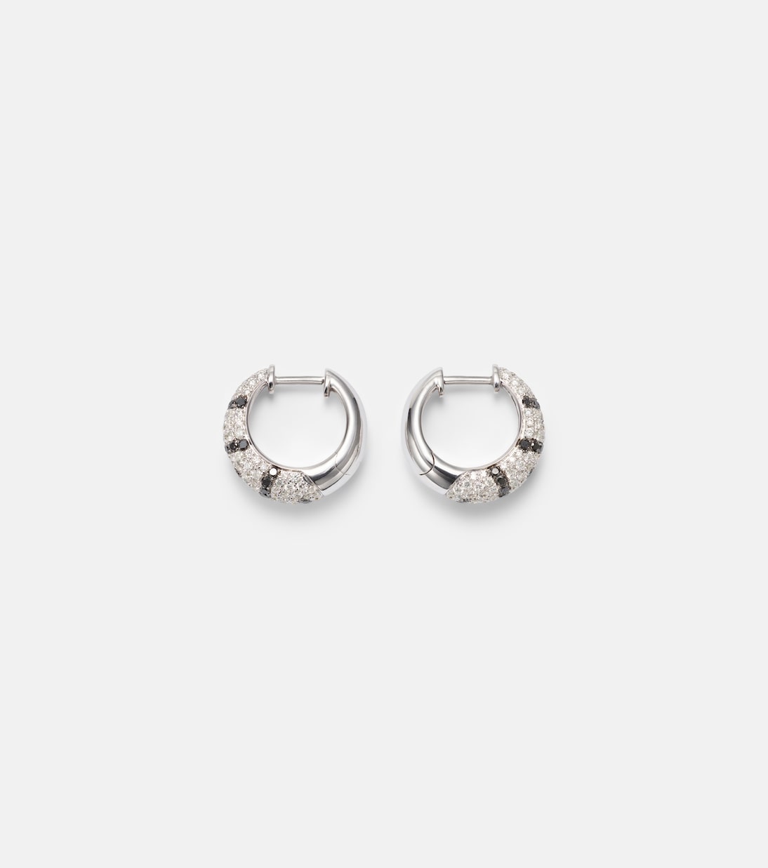 Zèbre 18kt white gold hoop earrings with diamonds | Yvonne Léon