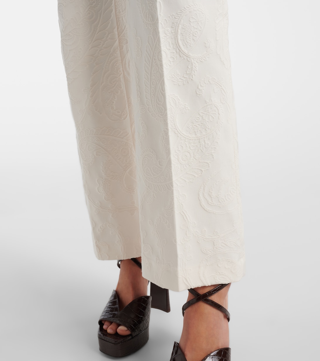 Paisley jacquard cropped flared jeans | Etro