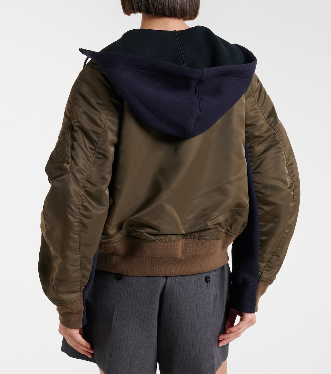 Veste à capuche en coton mélangé et sergé | Sacai