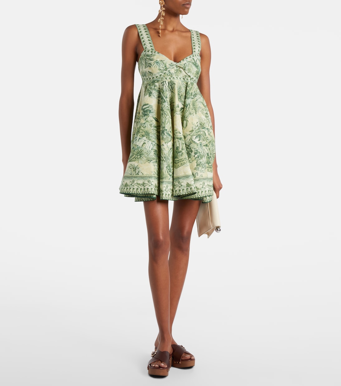 Sara printed linen minidress | Alémais