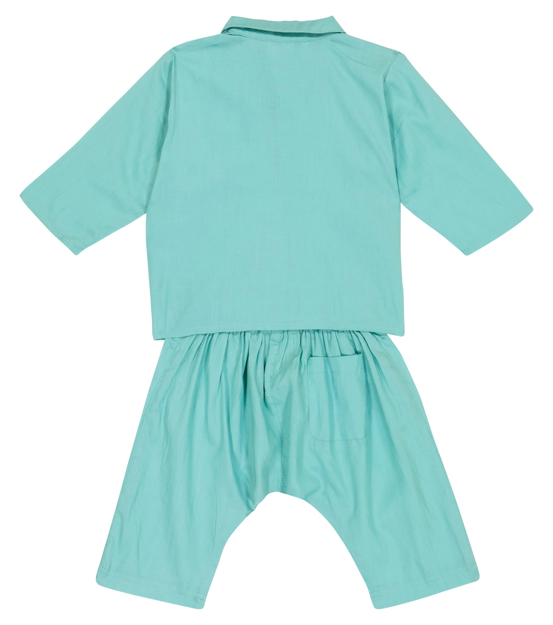Baby Manta Ray cotton shirt and pants set | Caramel