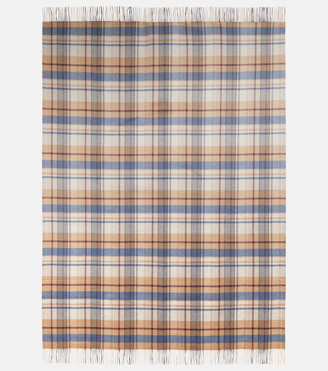 Checked fringed cashmere twill blanket | Gabriela Hearst