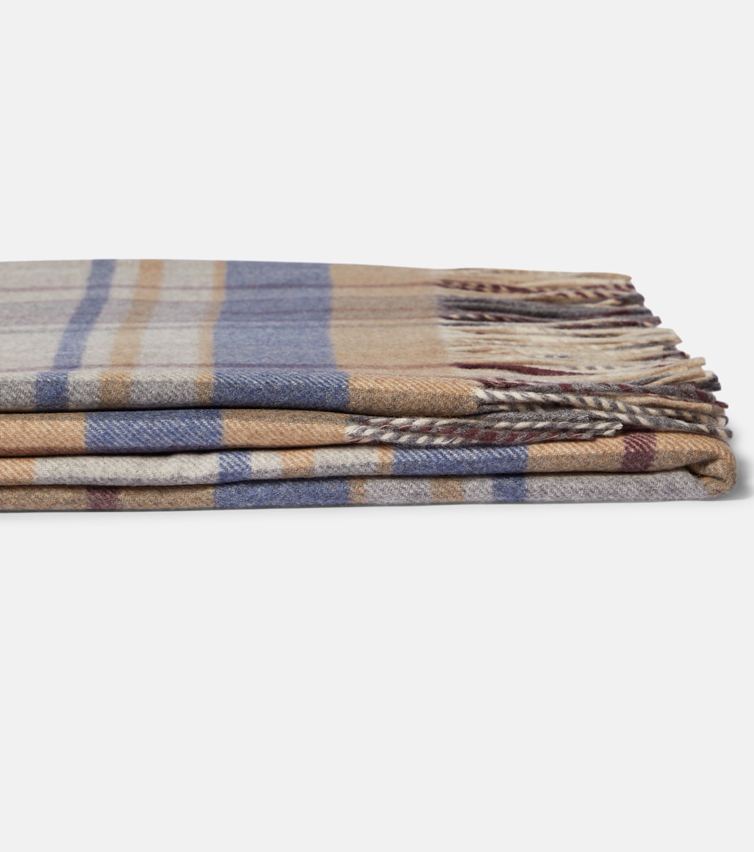 Checked fringed cashmere twill blanket | Gabriela Hearst