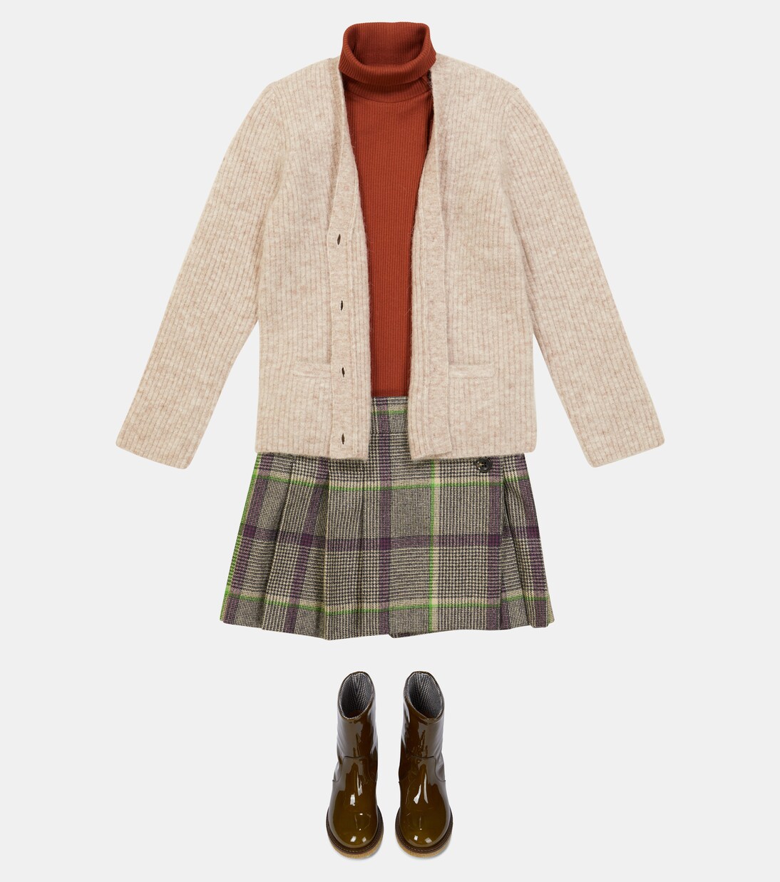 Talissa checked wool skirt | Bonpoint