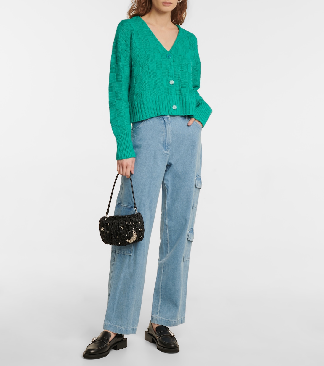 High-Rise Wide-Leg Jeans Easton  | Staud