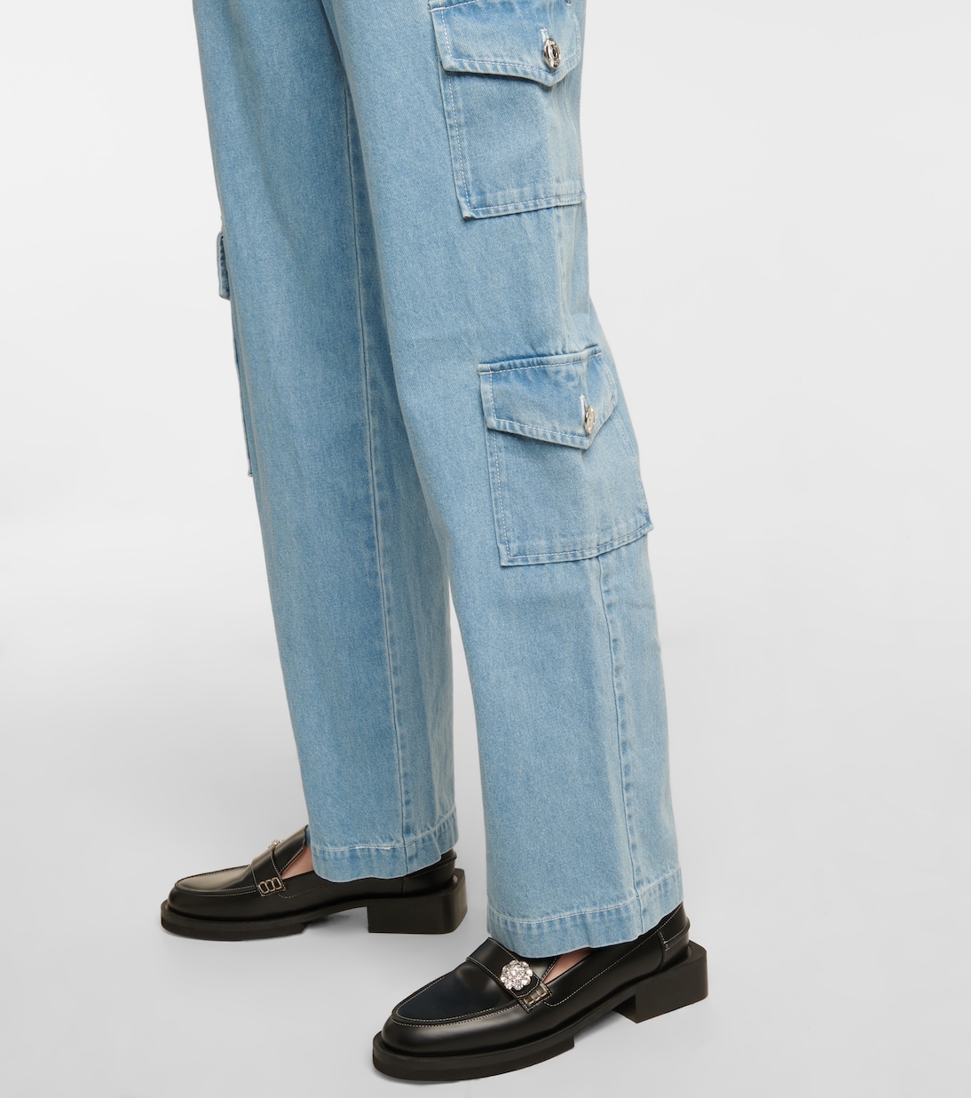 High-Rise Wide-Leg Jeans Easton  | Staud
