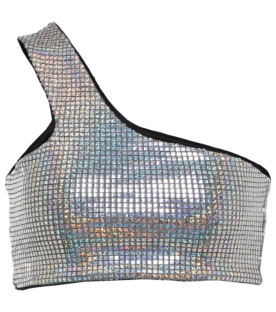 Iridescent one-shoulder crop top | Dodo Bar Or