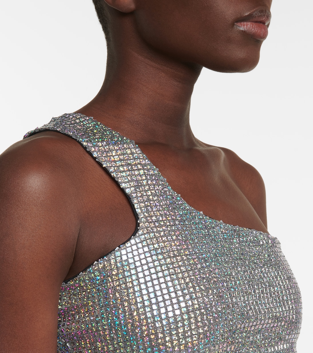 Iridescent one-shoulder crop top | Dodo Bar Or