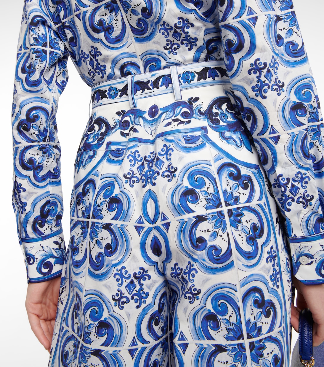 Jupe-culotte ample imprimée à taille haute en coton | Dolce&Gabbana