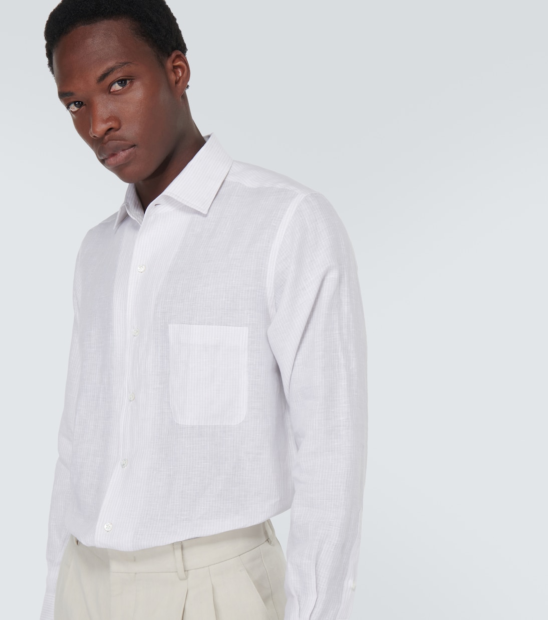 Camicia André in lino a righe | Loro Piana