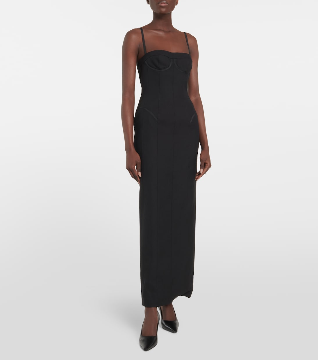 Corset wool and silk maxi dress | Thom Browne