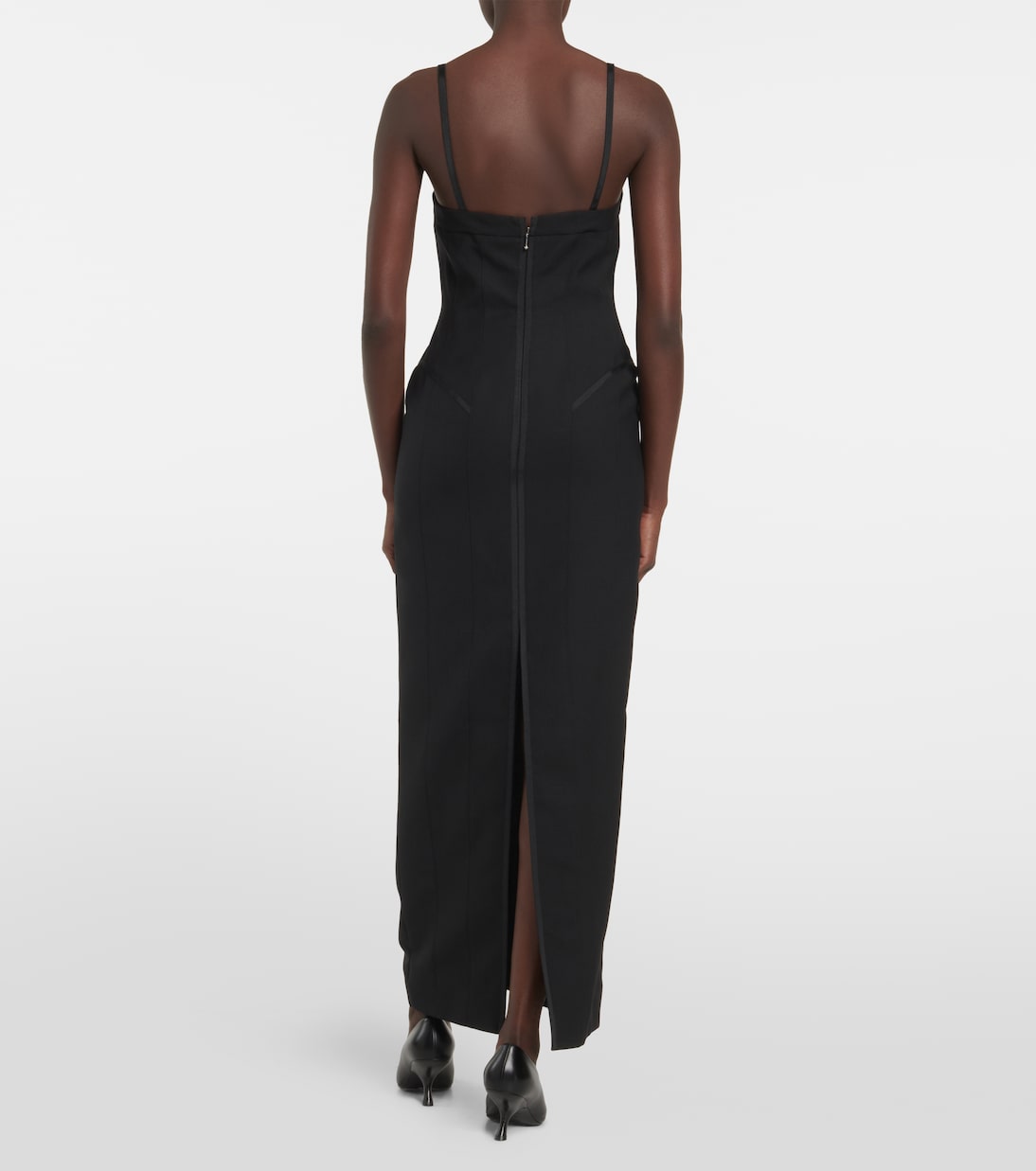 Corset wool and silk maxi dress | Thom Browne