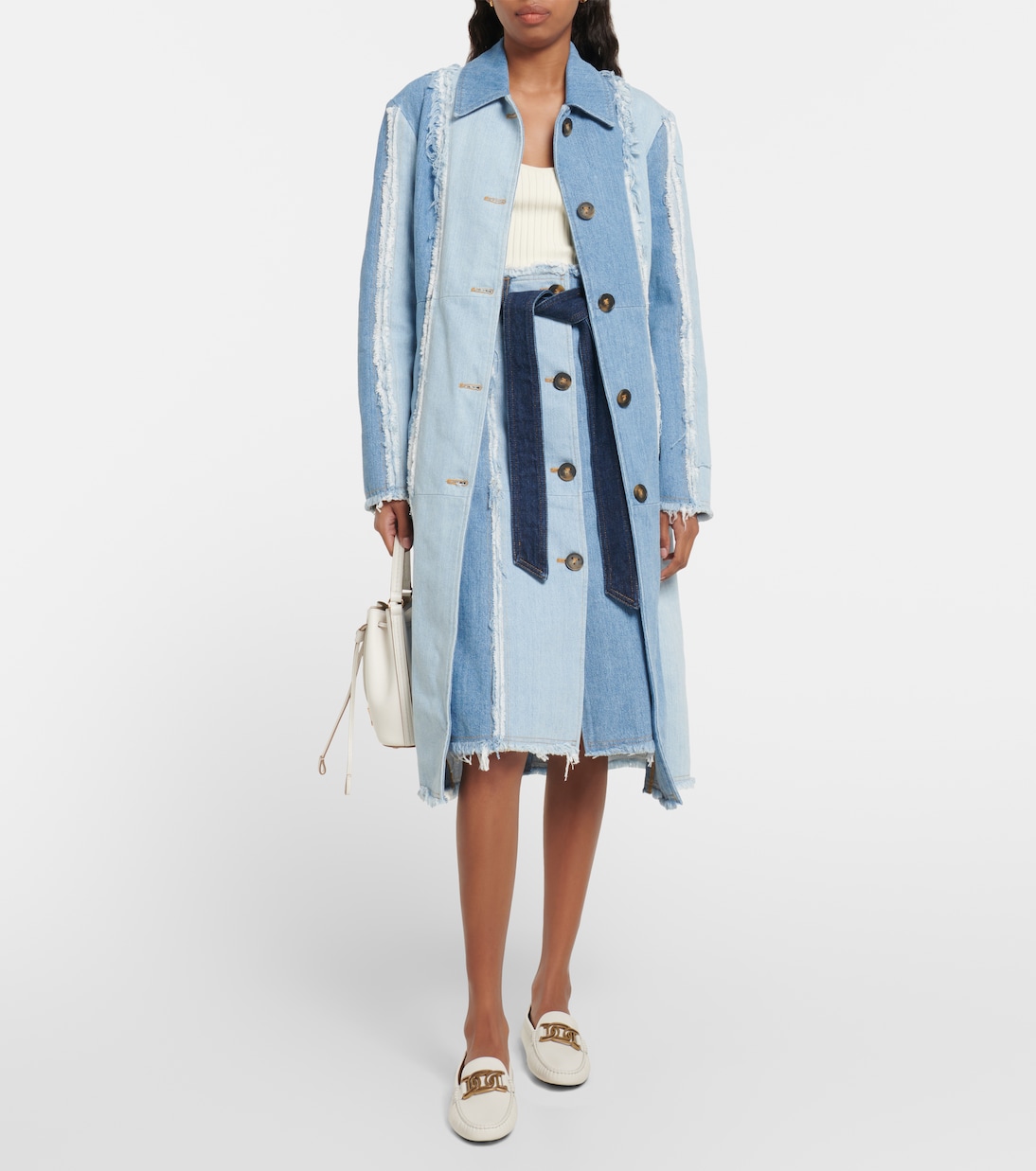 Abrigo con cinturón en denim | Tod's