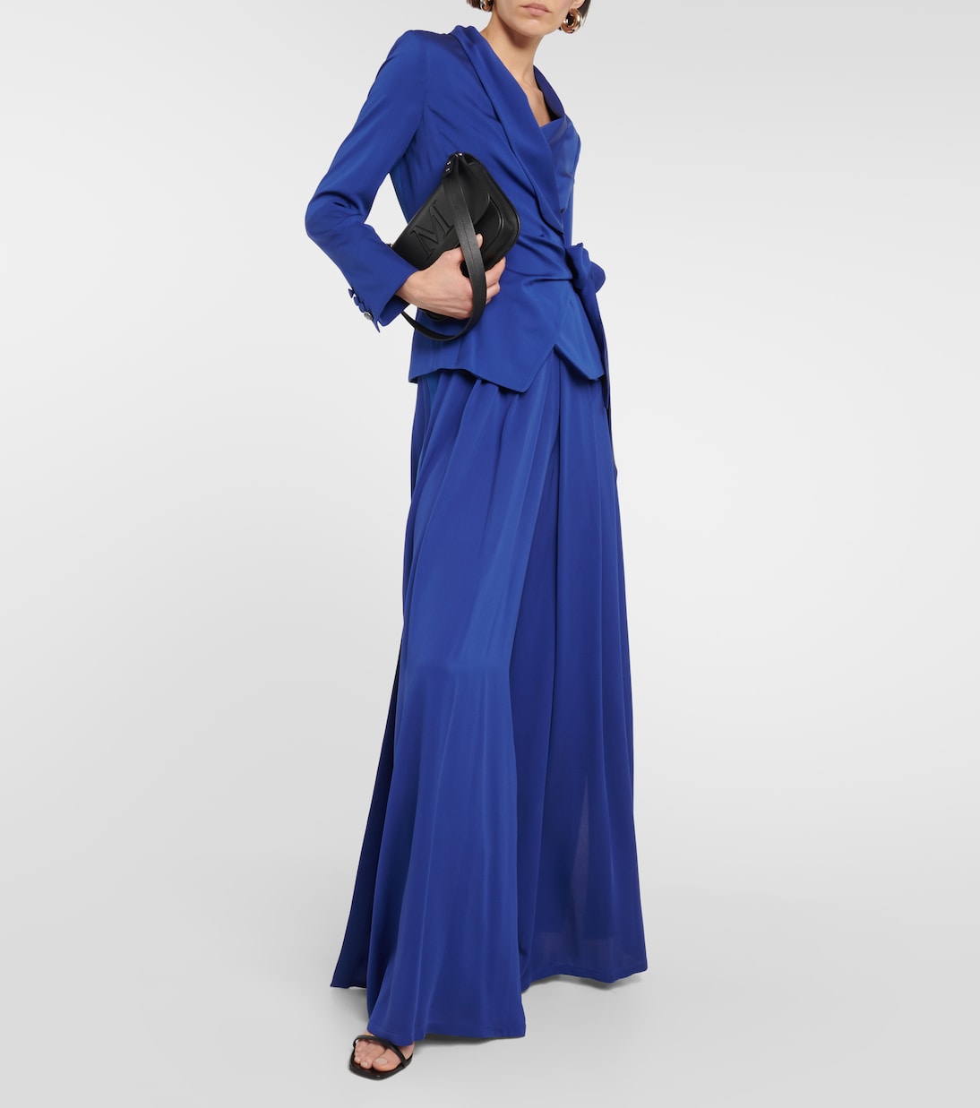 Pantalon ample à taille haute en soie | Max Mara